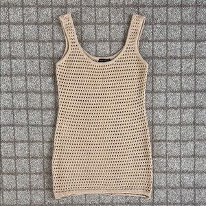 Never worn Vici Collection tan crochet swim cover up size M